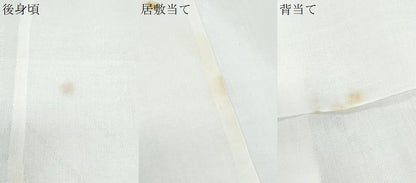 平和屋着物＊夏物　長襦袢　草葉紋紗　小千谷ちぢみ織物謹製　反端付き　麻　逸品　CABH3934th