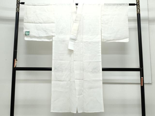 平和屋着物＊夏物　長襦袢　草葉紋紗　小千谷ちぢみ織物謹製　反端付き　麻　逸品　CABH3934th