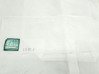平和屋着物＊夏物　長襦袢　草葉紋紗　小千谷ちぢみ織物謹製　反端付き　麻　逸品　CABH3934th