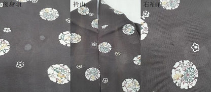平和屋着物＊夏物　小紋　絽　雪輪花文　正絹　逸品　CABH3935th