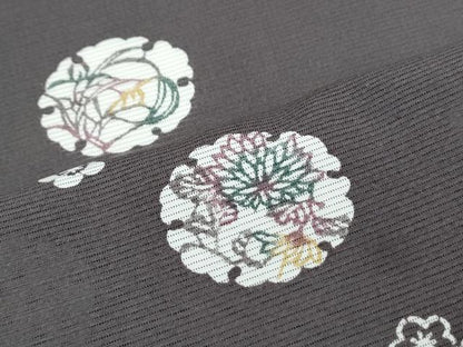 平和屋着物＊夏物　小紋　絽　雪輪花文　正絹　逸品　CABH3935th