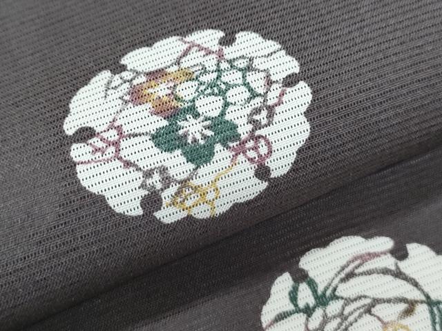 平和屋着物＊夏物　小紋　絽　雪輪花文　正絹　逸品　CABH3935th