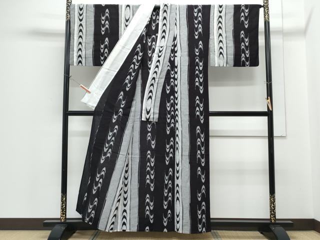 平和屋着物＊夏物　小紋　浴衣兼用　吉祥間道　綿　逸品　CABH3937th
