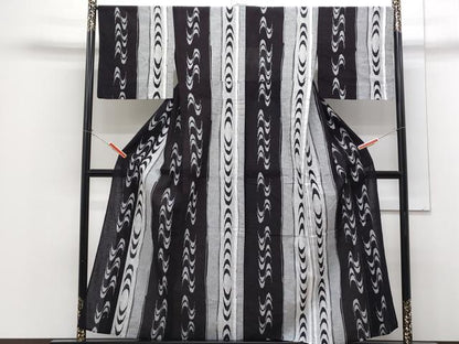 平和屋着物＊夏物　小紋　浴衣兼用　吉祥間道　綿　逸品　CABH3937th