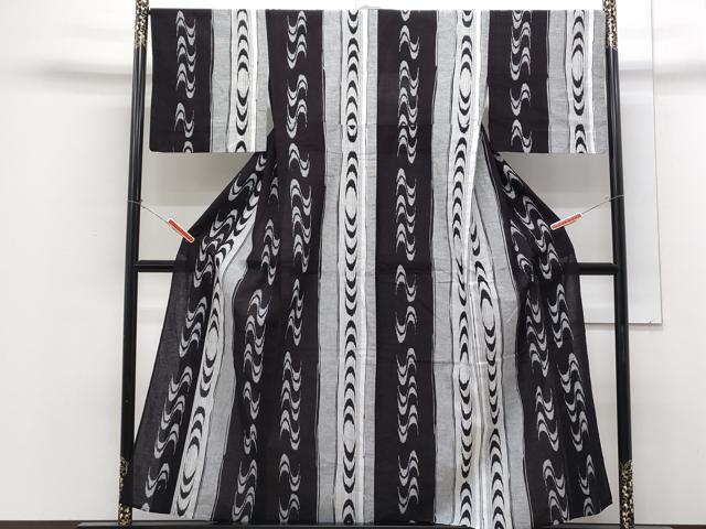 平和屋着物＊夏物　小紋　浴衣兼用　吉祥間道　綿　逸品　CABH3937th