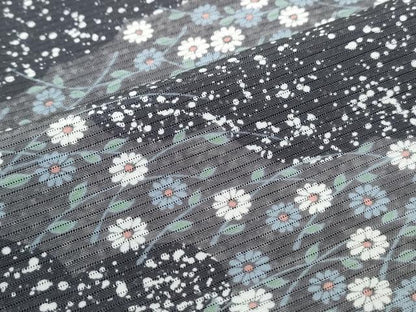 平和屋着物＊夏物　小紋　絽　道長草花文　正絹　逸品　CABH3940th