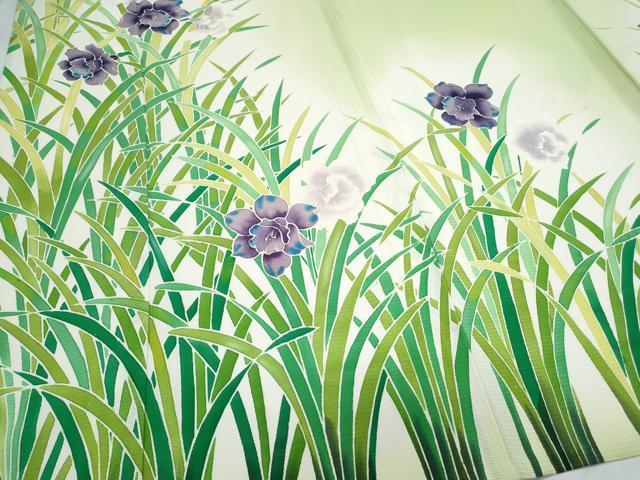 平和屋着物＊夏物　訪問着　絽　草花文　正絹　逸品　CABH3941th