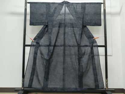 平和屋着物＊夏物　本場大島紬　夏大島　草花文　正絹　逸品　CABH3945th