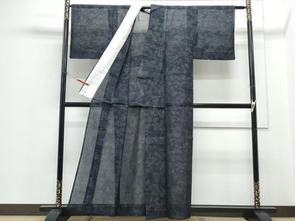 平和屋着物＊夏物　本場大島紬　夏大島　草花文　正絹　逸品　CABH3945th