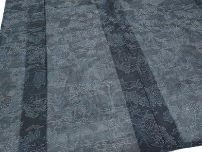平和屋着物＊夏物　本場大島紬　夏大島　草花文　正絹　逸品　CABH3945th