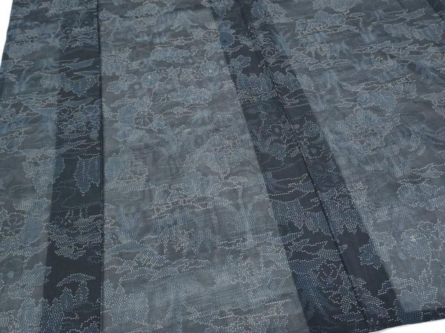 平和屋着物＊夏物　本場大島紬　夏大島　草花文　正絹　逸品　CABH3945th