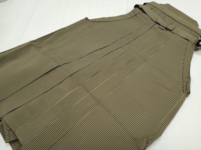 平和屋着物＊夏物　男性　馬乗り袴　縦絽　縞　正絹　逸品　CABH3946th