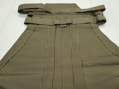 平和屋着物＊夏物　男性　馬乗り袴　縦絽　縞　正絹　逸品　CABH3946th