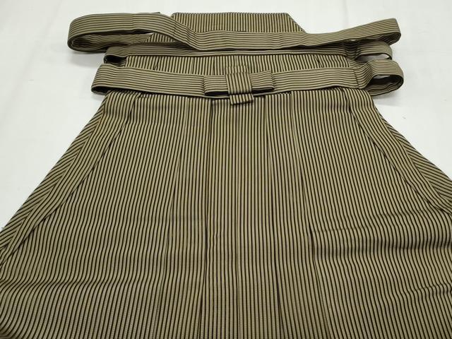 平和屋着物＊夏物　男性　馬乗り袴　縦絽　縞　正絹　逸品　CABH3946th