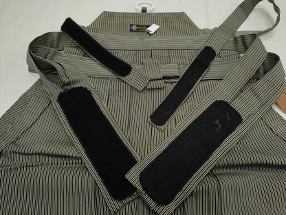 平和屋着物＊夏物　男性　馬乗り袴　縦絽　縞　正絹　逸品　CABH3947th