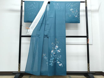 平和屋着物＊夏物　訪問着　絽　手描き　草花文　正絹　逸品　CABH3951th