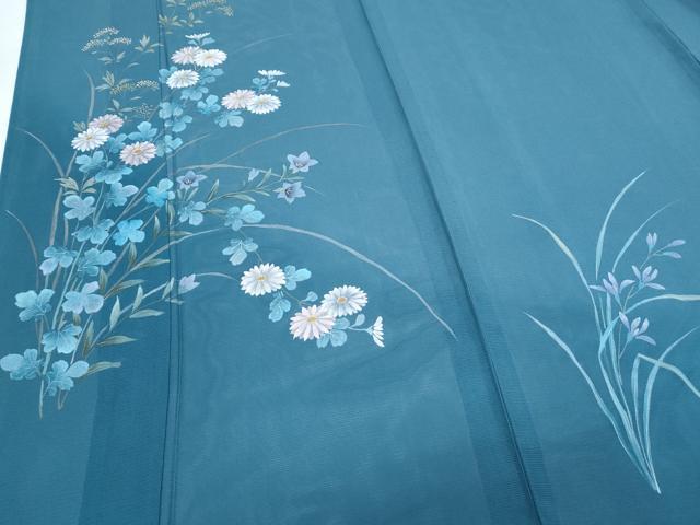 平和屋着物＊夏物　訪問着　絽　手描き　草花文　正絹　逸品　CABH3951th