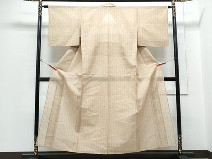 平和屋着物＊夏物　紗紬　幾何学文様　正絹　逸品　CABH3952th