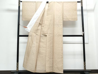 平和屋着物＊夏物　紗紬　幾何学文様　正絹　逸品　CABH3952th
