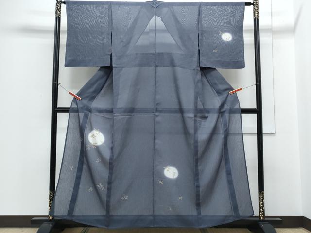 平和屋着物＊夏物　訪問着　舞葉文　杢目紋紗　金彩　正絹　逸品　CABH3953th