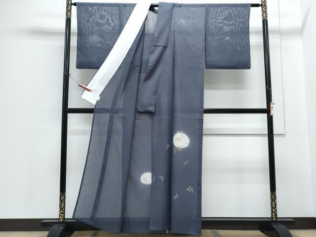 平和屋着物＊夏物　訪問着　舞葉文　杢目紋紗　金彩　正絹　逸品　CABH3953th