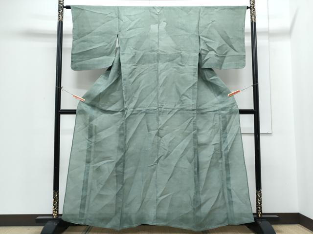 平和屋着物＊夏物　上布　色無地　革色　麻　逸品　CABH3954th