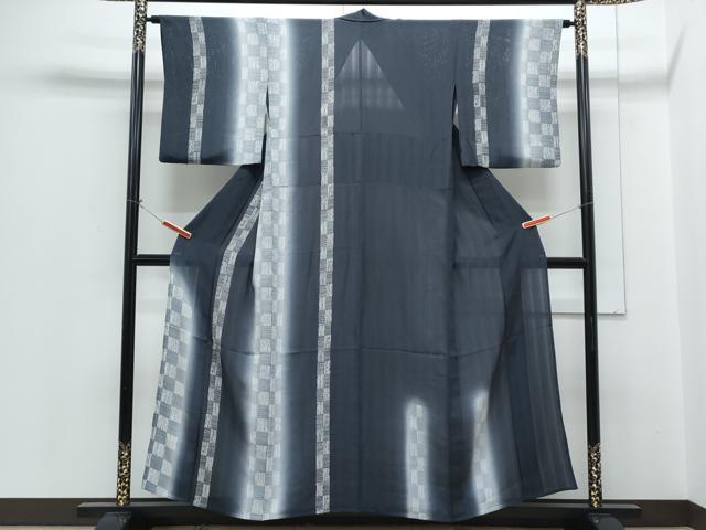 平和屋着物＊夏物　訪問着　縦絽　吉祥間道　暈し染め　正絹　逸品　CABH3955th