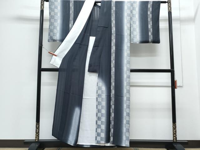 平和屋着物＊夏物　訪問着　縦絽　吉祥間道　暈し染め　正絹　逸品　CABH3955th