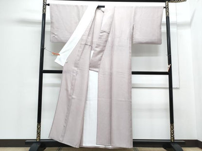 平和屋着物＊夏物　京都・西陣　織元ブランド　秦流舎　お召　更紗花地紋　薄柿色　正絹　逸品　CABH3961th