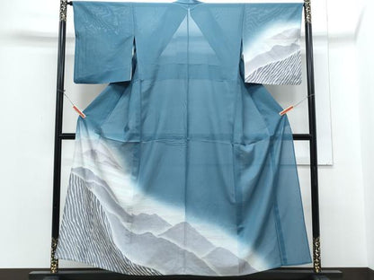 平和屋着物＊夏物　訪問着　絽　遠山文　正絹　逸品　CABH3963th