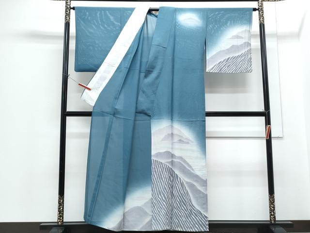 平和屋着物＊夏物　訪問着　絽　遠山文　正絹　逸品　CABH3963th