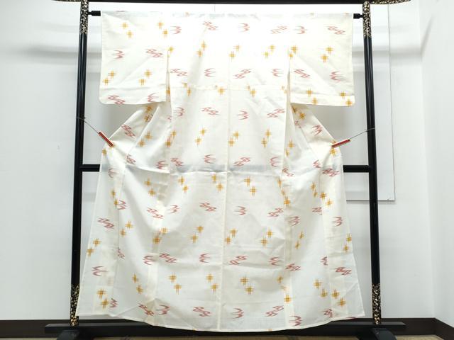 平和屋着物＊夏物　小紋　紗　琉球絣紋様　CABH3965th