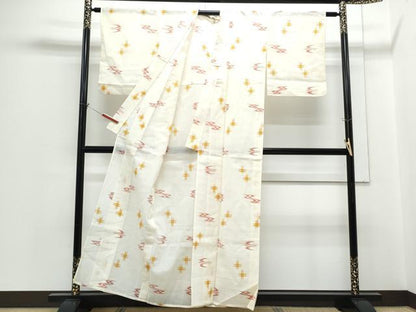 平和屋着物＊夏物　小紋　紗　琉球絣紋様　CABH3965th