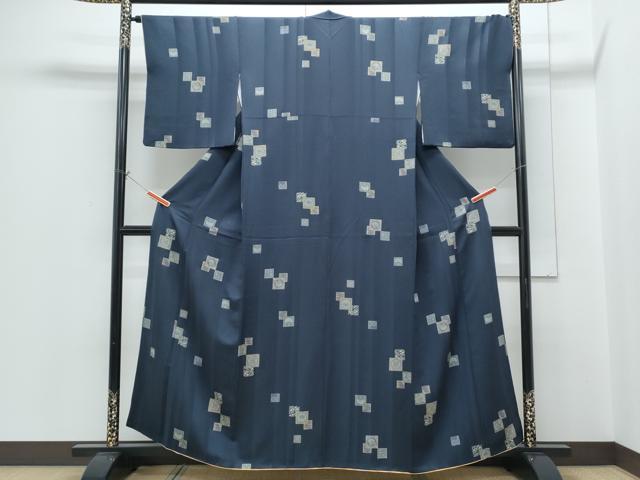 平和屋着物●上質な小紋　色紙重ね花文　金彩　正絹　逸品　CABH3966th