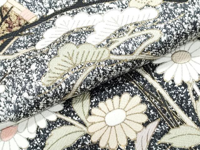 平和屋着物●訪問着　冊子枝花文　たたき染め　金彩　正絹　逸品　CABH3971th