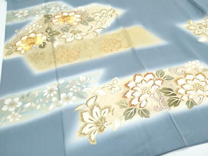 平和屋着物●豪華色留袖　駒刺繍　更紗花唐草文　暈し染め　金彩　正絹　逸品　CABH3972th