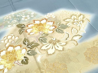 平和屋着物●豪華色留袖　駒刺繍　更紗花唐草文　暈し染め　金彩　正絹　逸品　CABH3972th