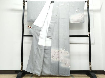平和屋着物●訪問着　友禅　枝花文　暈し染め　正絹　逸品　CABH3974th