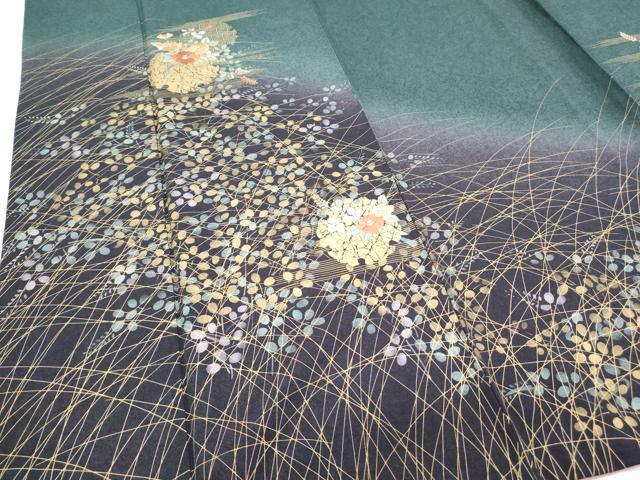 平和屋着物●訪問着　刺繍　雪輪花文　暈し染め　金彩　正絹　逸品　CABH3975th