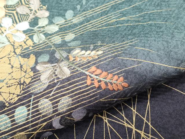 平和屋着物●訪問着　刺繍　雪輪花文　暈し染め　金彩　正絹　逸品　CABH3975th