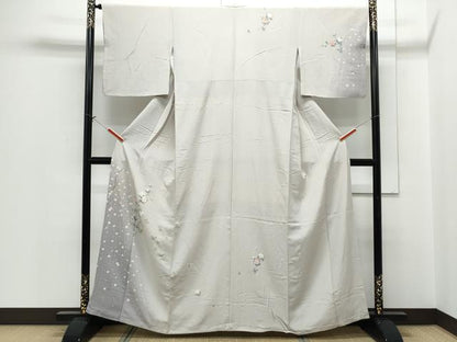 平和屋着物●訪問着　友禅　草花文　暈し染め　正絹　逸品　CABH3977th