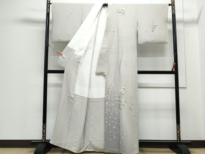 平和屋着物●訪問着　友禅　草花文　暈し染め　正絹　逸品　CABH3977th