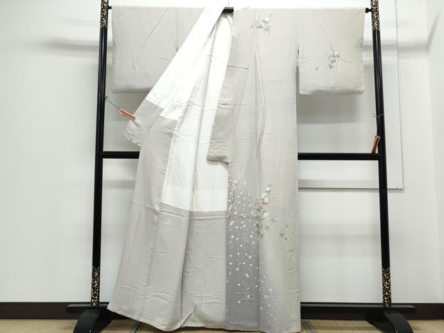 平和屋着物●訪問着　友禅　草花文　暈し染め　正絹　逸品　CABH3977th