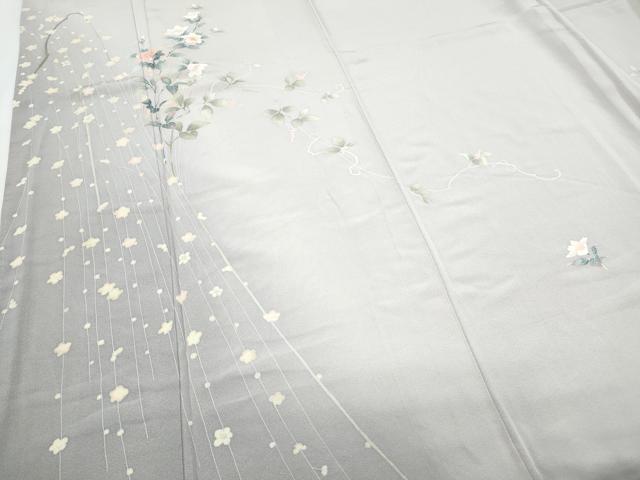 平和屋着物●訪問着　友禅　草花文　暈し染め　正絹　逸品　CABH3977th