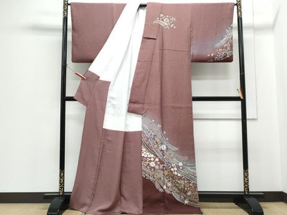 平和屋着物●訪問着　辻が花　暈し染め　金彩　正絹　逸品　CABH3979th