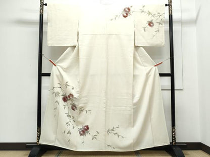 平和屋着物●訪問着　手描き　枝木の実　正絹　逸品　CABH3980th
