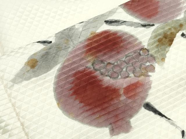 平和屋着物●訪問着　手描き　枝木の実　正絹　逸品　CABH3980th