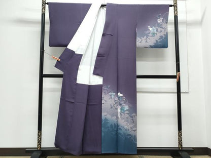 平和屋着物●一世風美　訪問着　草花シルエット　暈し染め　正絹　逸品　CABH3981th