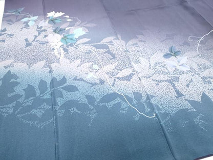 平和屋着物●一世風美　訪問着　草花シルエット　暈し染め　正絹　逸品　CABH3981th