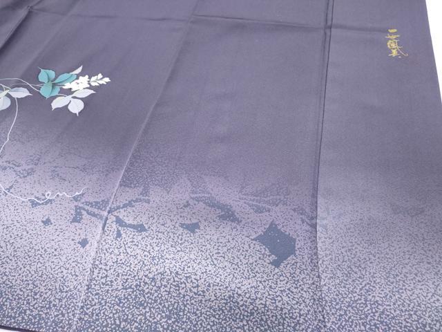 平和屋着物●一世風美　訪問着　草花シルエット　暈し染め　正絹　逸品　CABH3981th